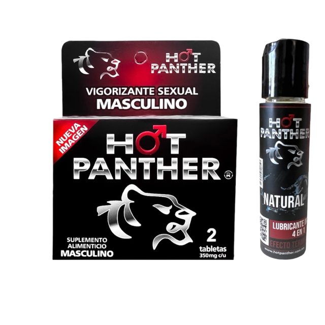 Suplemento Hot Panther, Vigorizante Masculino Rendimiento más lubricante, Combo 2 piezas.