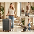 thumbnail image 4 of Hardside Luggage Sets 6 Piece, Hardshell Suitcase with TSA Lock Spinner Wheel and Travel Duffle Bag.Dark Gray, 4 of 9