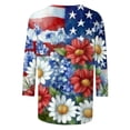 thumbnail image 4 of IchuanyiFashion Women's Casual Print Round Neck 3/4 Sleeve T-shirt Blouse, 4 of 5
