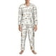 thumbnail image 3 of Balery Coffee Pijama para Hombre de Dos Piezas con Manga Larga, Conjunto de Dormir y Descanso Suave con Bolsillos-Medium, 3 of 7