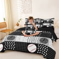 thumbnail image 3 of Feelyou Baseball Bedding Comforter Set 7 Pieces, Black Plaid Queen Bedding Sets, 3 of 7