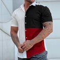 thumbnail image 2 of Camisas De Franela Para Hombre Hombres manga corta primavera verano casual impreso camisas top blusa camisas (White, L), 2 of 5