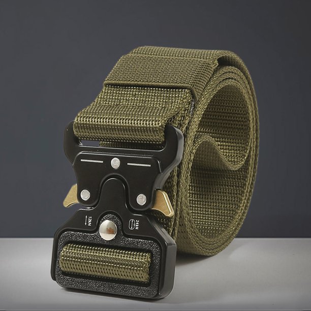 Cinturón elástico Cinturón de nailon con hebilla multifuncional para exteriores (verde militar)