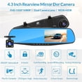 thumbnail image 3 of CNKOO E-ACE Dash Cam 4.3 Inches Car DVR Rearview Mirror Driving Recorder Dual Lens Front and Rear Camera Video Recorder Black Box, 3 of 7