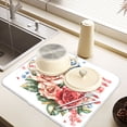 thumbnail image 6 of Ryvnso Roses American Flag Dish Drying Mat for Kitchen Countertop 18x24 Large Dish Pad Drainer Rack Dish Sink Mats, 6 of 7