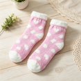thumbnail image 7 of BESEW7 Warm Grippy Fuzzy Slipper Socks for Women, Soft Cozy Microfiber Heart Thick Sleep Socks for Home Sleep Lounge Travel Work Daily Wear F, 7 of 7
