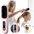 thumbnail image 1 of Fiudx Plancha de Pelo, Cepillo Cerámico de Calentamiento Rápido, Peine de Doble Capa Seguro, Control de Temperatura Ajustable, Peinados Elegantes y Brillantes, Ideal para Viajes, Todo Tipo de Cabello, 1 of 7