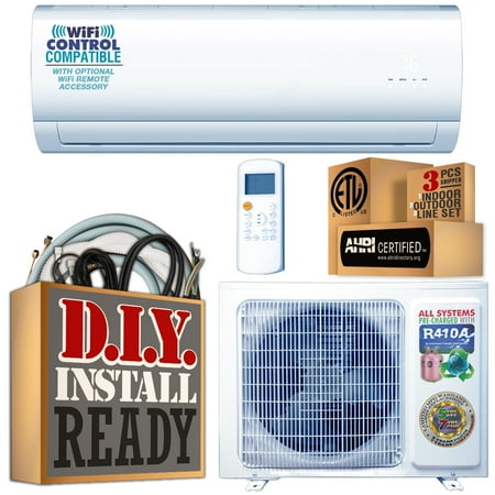 Amvent AXi Series 24000 BTU Ductless Mini Split Air Conditioner with Heat Pump incl 25 Foot installation Kit