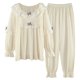 thumbnail image 2 of Pijamas para mujer en primavera, otoño e invierno, estilo palacio de manga larga, estilo princesa retro, ropa de hogar para mujer con rayas en los hoyos, 2 of 6