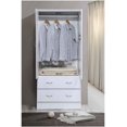 thumbnail image 7 of Hodedah Two Door Wardrobe with Two Drawers and Hanging Rod plus Mirror, White, 7 of 7