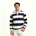 thumbnail image 2 of ClodeEU Men’s Long Sleeve Polos Casual Sweatshirts Tops, Striped Fashion Long Sleeve Pullover Tops, Big and Tall, Size S-3XL, 2 of 5