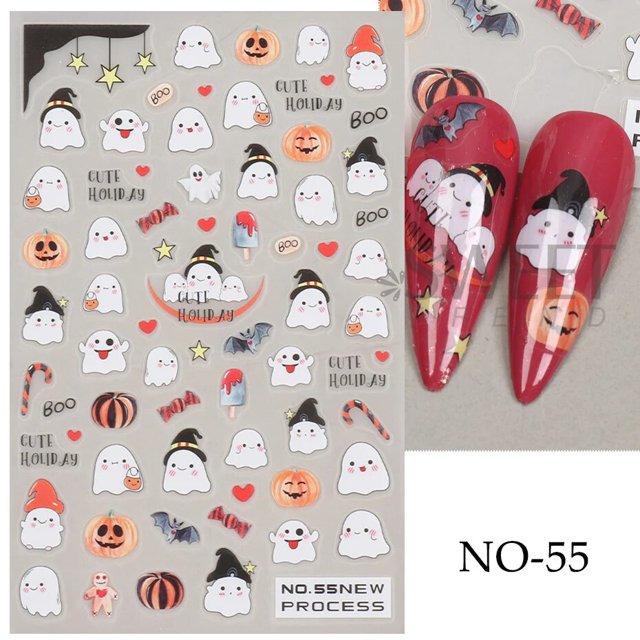 Pegatina de Arte de uñas de oso de Navidad 5D, calcomanía grabada DIY, accesorios de manicura, lindo invierno, Papá Noel, copo de nieve, hombre de jengibre, alce