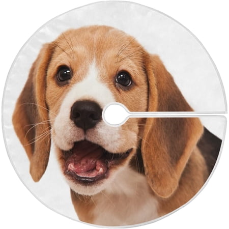ZHANZZK Beagle Xmas Christmas Tree Skirt Stand Mat for Holiday Party Decoration Indoor Outdoor 48 inches