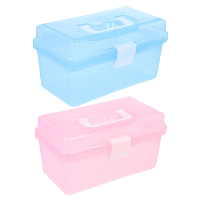 MIANGASTORE 2Pcs Portable Transparent Medicine Cabinet Transparent Storage Box for Household Use