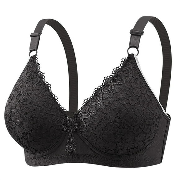 WZXFASHION Womens No Underwire Bras Plus Size Comfort Soft Bras Supportive Bralettes Cute Breathable Wireless Bra Bra Black 36B