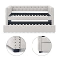 thumbnail image 6 of Aukfa Upholstered Daybed with Trundle, Twin Daybed, Button Tufted, Nailhead Trim - Beige, 6 of 8