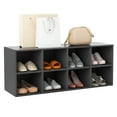 thumbnail image 1 of Costway 8 Cubbies Shoe Bench with 500 LBS Weight Capacity Cubby Shoe Rack Storage Cabinet Grey, 1 of 10