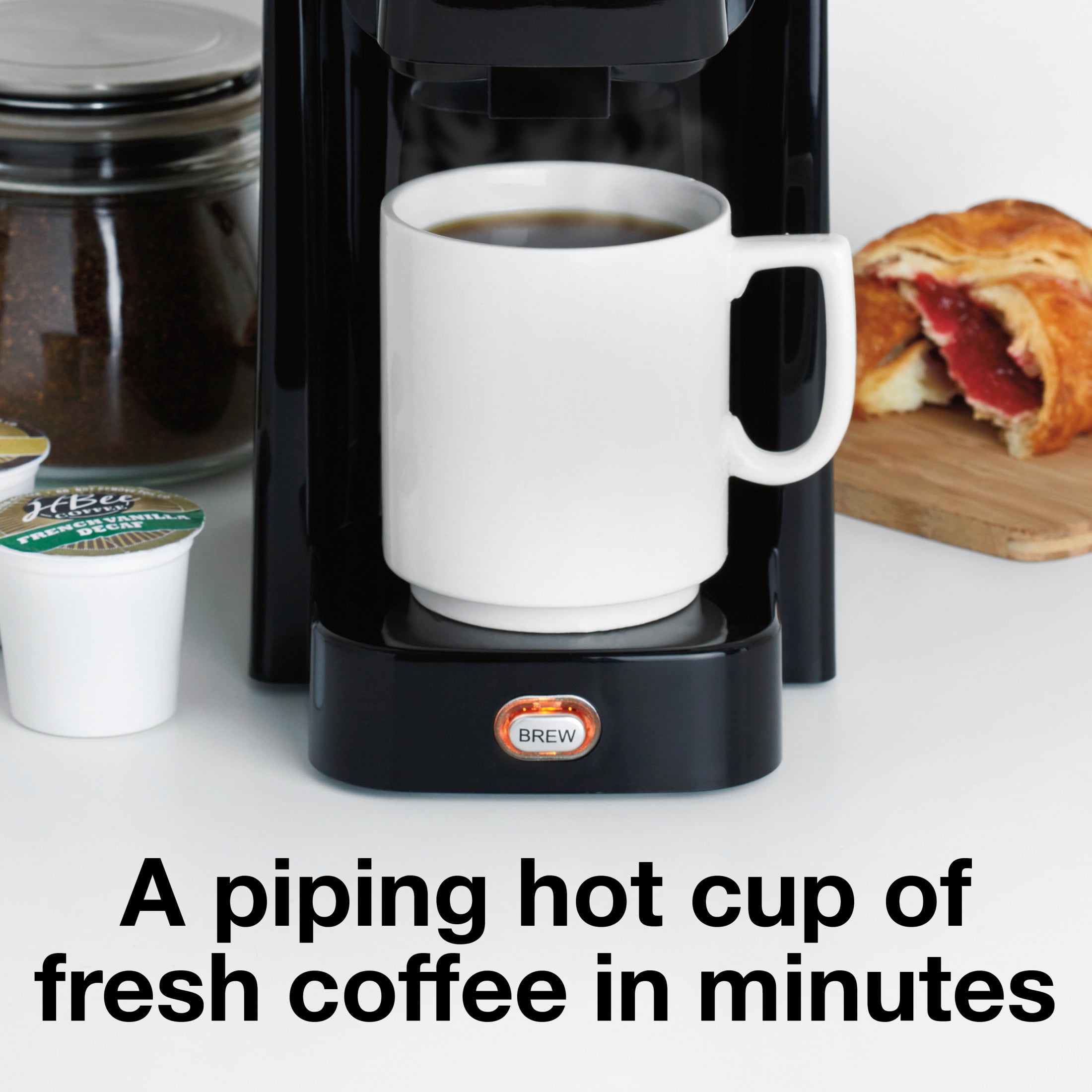 Proctor-Silex Single Serve Ground & Pod Coffee Maker, Black, Auto