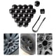 thumbnail image 4 of Tiras de la rueda de automóvil Tapas de Auto Hub Universal Cubierta de Tornillo Reemplazo Reemplazo Neumático Aparato Neumático Tuercas Tornillos Protector con Clip Negro 17mm 20 Piezas Advancent VI014416-01, 4 of 7