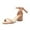 Nude, variant on XYD Women Elegant Round Open Toe Tie Up Ankle Strap Sandals Chunky Block Low Heel Summer Casual Shoes Size 16 Red