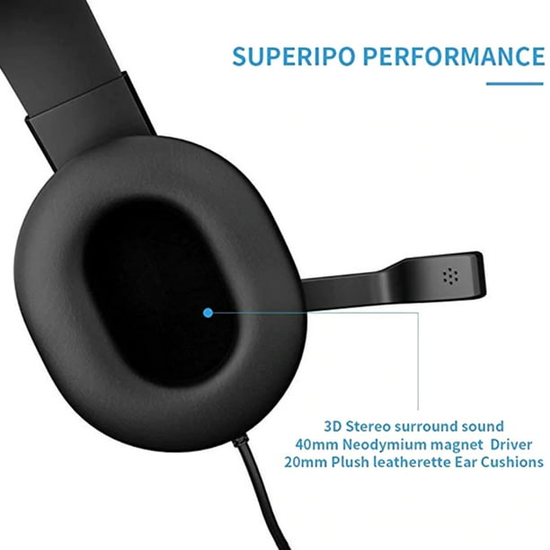 Audífonos para juegos con cable de 3,5 mm con micrófono para PS4 Xbox One PC (rojo) Likrtyny Para estrenar
