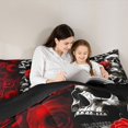 thumbnail image 4 of Homewish Spooky Horror Skull Queen Comforter Set,Red Rose Floral Comforter Sets Queen,Halloween Duvet,Black Reversible,3-Piece,1 Comforter and 2 Pillowcases, 4 of 7