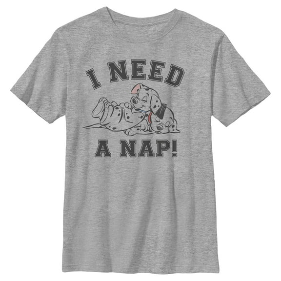 Boy's One Hundred and One Dalmatians I Need a Nap  Graphic Tee Athletic Heather Medium
