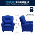 thumbnail image 3 of Contemporary Blue Vinyl Kids Recliner with Cup Holder, 3 of 9