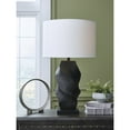 thumbnail image 2 of Signature Design by Ashley Amillion Polyresin Table Lamp, Sanded Black Base with Drum Shade, 2 of 5