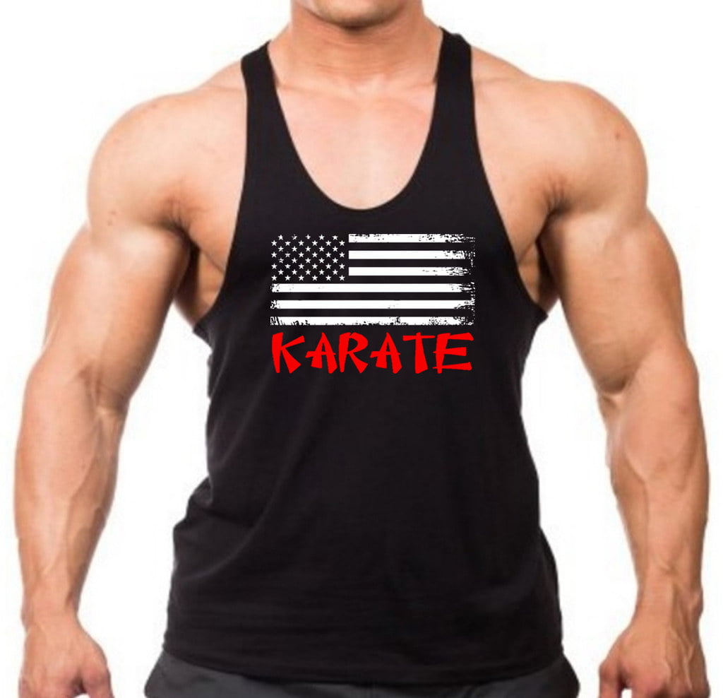 Geruïneerd zuigen Herdenkings Men's Karate American Flag TV9 Black Stringer Tank Top Small Black -  Walmart.com