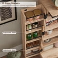 thumbnail image 5 of 47" Kitchen Pantry with Rattan Doors, Storage Cabinet with Organizer, Adjustable Shelves, Wood Cupboard for Kitchen, Dining Room, Bathroom, Hallway - Natural Oak, 5 of 9