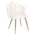 thumbnail image 1 of Cloe Dining Chair In White Linen And Gold Metal Legs, 1 of 4