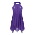 thumbnail image 2 of vastwit Girls Halter Sequins Ballet Dance Dress Sleeveless Irregular Tulle Lyrical Dress Ballerina Dancewear Purple 16, 2 of 5