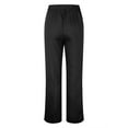 thumbnail image 5 of Gibobby pantalones para nieve mujer Pantalones de pierna ancha para mujer, cintura elástica alta en la parte trasera, pantalones de trabajo de negocios, pantalones de traje rectos (Negro, L), 5 of 5