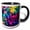 Black/White, variant on 3drose, Colorful and Bright Bokeh Circles Background, 11oz Magic Transforming Mug