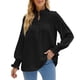thumbnail image 4 of Blusa de Mujer de Manga Larga Cuello Alto con Cordones ANGGREK Negro L, 4 of 6