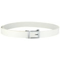 thumbnail image 3 of Gelante Men's Genuine Leather Ratchet Dress Belt With Automatic Sliding Buckle - Minimalistic Style-Trim to Fit G706-White, 3 of 5