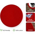 thumbnail image 2 of Dessous de Verre Ronds en Coton Tressé - Dessous de Verre Absorbants Tressés à la Main Tapis Réutilisables Antidérapants pour Boissons Cuisine Maison (4 Pcs Rouge), 2 of 5