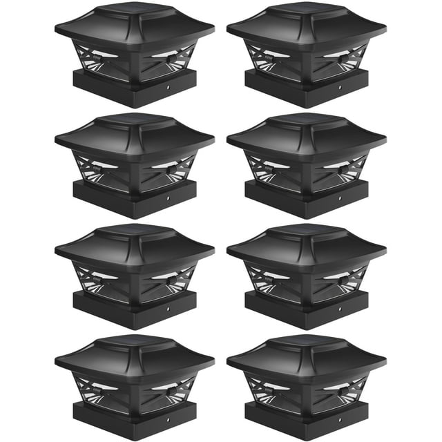 Luces solares para postes para exteriores Davinci Lighting, paquete de 8, negras
