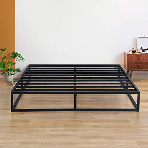 Olee Sleep 9 Inch Modern Metal Platform Bed Frame Steel Slats Mattress Foundation No Box Spring Needed King Black Com Olee Sleep 9 Inch Modern Metal Platform, King Platform Bed No Slats