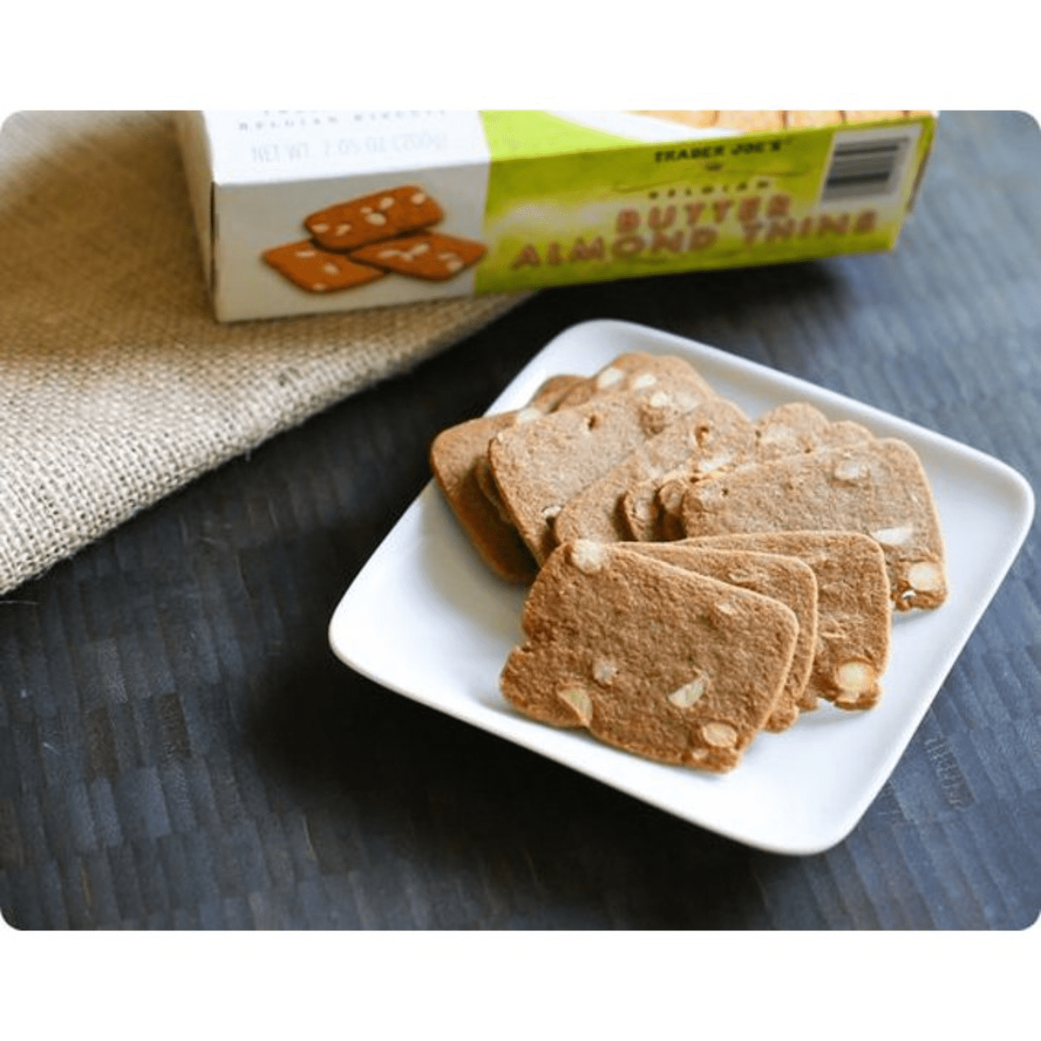 Trader Joe's Belgian Butter Almond Thins 7.05 oz- Pack of 2