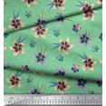 thumbnail image 2 of Soimoi Green polyester Crepe Fabric Leaves & Flower Floral Print Sewing Fabric Yard 52 Inch Wide, 2 of 3