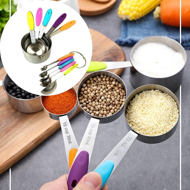 Juego de tazas y s medidoras de 10 pieza juegos de tazas medidoras de acero inoxidable, juego de medidas de cocina 5 tazas 5 para color Soledad Tazas medidoras