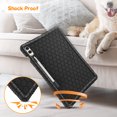 thumbnail image 5 of Fintie Silicone Case for Samsung Galaxy Tab S10 Plus 2024/ S9 Plus/ S9 FE Plus 5G 12.4 Inch 2023, [S Pen Holder] Honey Comb Series Kids Friendly Light Weight Shock Proof Protective Cover, Black, 5 of 9