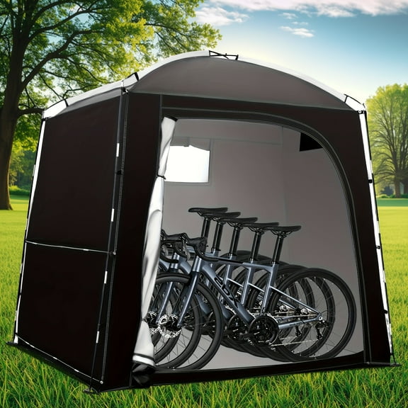 Medium-large Bike Storage Tent, Portable Bike Shed For Bikes, Waterproof Storage Shed For Bikes, Motorbikes, Lawnmowers, Gardening Tools, PU4000 Mm, Lightweight Bike Tent