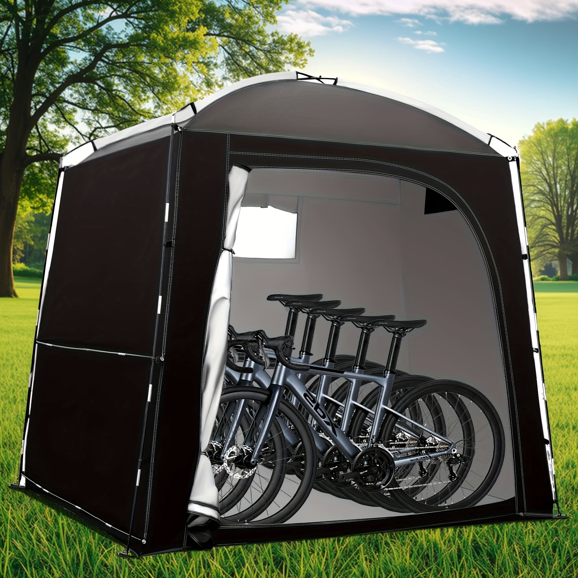 Medium-large Bike Storage Tent  Portable Bike Shed For Bikes  Waterproof Storage Shed For Bikes  Motorbikes  Lawnmowers  Gardening Tools  PU4000 Mm  Lightweight Bike Tent