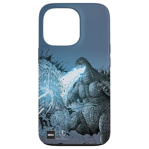 Funda Godzilla para iPhone 13 Pro con Arte Cómica de Ataque de Rayo Caliente