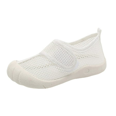 GEWSEY Boy Shoes Baby Shoes Baby Walking Shoes Non-Slip Breathable Slippers with Soft Rubber Sole Baby Boys Girls Slip On Sneakers White 10