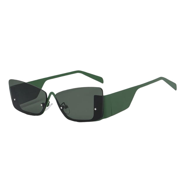 Gafas de sol Yuyangstore rectangulares para mujer montura ligera sin montura Verde