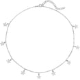 thumbnail image 2 of Collares de estrellas para mujeres y niñas Gargantilla de estrellas ajustable (plata), 2 of 5